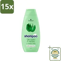 Schwarzkopf 15 flacons de shampooing 7 Kräuter, pour cheveux normaux à gras, 400 ml, lot économique - 15 pièces