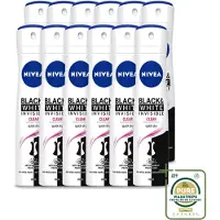 Nivea 12 sprays déodorants Invisible Black & White - 150 ml - Pack économique - 12 pièces