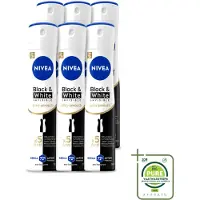 Nivea 6 déodorants spray Black & White, invisibles et à la texture soyeuse, format 150 ml - Lot de 6