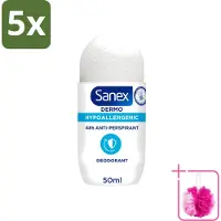 Sanex 5 déodorants roll-on Dermo Protector, hypoallergéniques, 50 ml, lot de 5