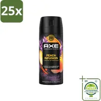 Axe 25 x Coffret de vaporisateurs corporels "Peach Infusion" de la collection de parfums fins - 150 ml - Lot de 25 pièces