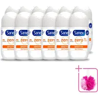 Sanex 12 déodorants roll-on Zero% Sensitive, sans alcool et sans parabènes, 50 ml, lot économique - 12 pièces