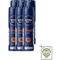 Nivea 6 x Déodorant anti-transpirant spray MEN Sport, 150 ml - Pack économique - 6 pièces