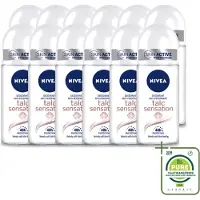 Nivea 12 déodorants roll-on Talc Sensation, anti-transpirant, 50 ml - Lot de 12 pièces