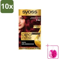Syoss 10 x Coloration permanente pour cheveux Oleo Intense 5-92 - Rouge éclatant - Pack économique - 10 pièces