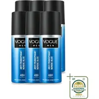 Vogue 6 vaporisateurs déodorants anti-transpirants "Men Nordic Blue", 150 ml - Pack de 6