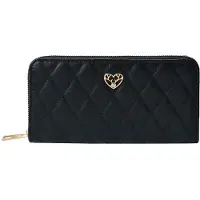Clayre & Eef JZWA0195Z Portefeuille matelassé Noir 19x10cm