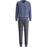 Calida Pyjama long 'Relax Imprint' bleu chiné