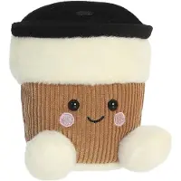 Aurora , 26696 Palm Pals Essie, tasse à café en peluche, 13 cm, blanc et marron