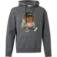 GUESS Sweat-shirt 'TEDDY BEAR' sépia / gris chiné / rouge / noir