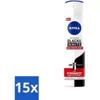Nivea - Déodorant - Spray - Black & White Max Protection - 150 ml - paquet économique - 15 pièces
