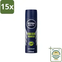Nivea 15 sprays déodorants MEN Fresh Power - 150 ml - Pack économique - 15 pièces