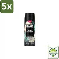 Axe 5 vaporisateurs déodorants Pure Coconut, 150 ml - Lot de 5 pièces
