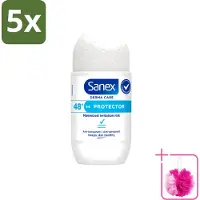 Sanex 5 déodorants roll-on Dermo Protector - 53 ml - Lot de 5