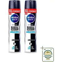 Nivea 2 x Déodorant MEN Invisible Black & White Active, format spray, 250 ml - Pack de 2