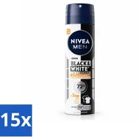 Nivea MEN - Déodorant Spray - Black & White Ultimate Impact - 150 ml - Vorteilspack - 15 Stücke
