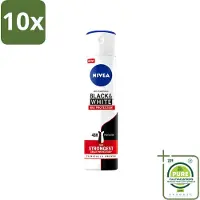Nivea 10 x Déodorant spray Black & White, protection maximale - 150 ml - Lot de 10 pièces