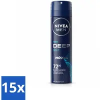 Nivea MEN - Déospray - Deep Beat - 150 ml - Vorteilspack - 15 Stücke