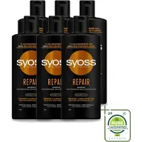 Syoss 6 flacons de shampooing réparateur - pour les cheveux abîmés et fragilisés - 440 ml - Pack économique - 6 pièces