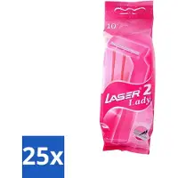 Benson - Laser Twin Women - Rasoirs jetables - Pour femmes - 10 lames - Pack avantage - 25 pièces