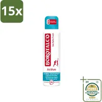 Borotalco 15 x Déodorant spray Active, senteur "Sel marin et fraîcheur" - 150 ml - Pack économique - 15 pièces