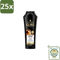GLISS 25 flacons de shampooing Kur Ultimate Repair pour cheveux abîmés, 250 ml - Pack économique - 25 pièces