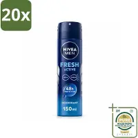 Nivea 20 sprays déodorants MEN Fresh Active - 150 ml - Pack économique - 20 pièces