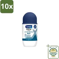 Sanex 10 déodorants roll-on Men Active Control, 53 ml - Pack de 10
