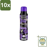 Vogue 10 x Déodorant parfum "Women Charming" - Parfum japonais de cerisier, framboise et jasmin - 150 ml - Pack économique - 10 pièces