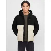 Jack & Jones Veste d’hiver 'JJEBECKS' écru / noir
