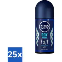 Nivea Men Déodorant à bille Dry Fresh 48 heures d'efficacité longue durée 50 ml - Pack avantage - 25 pièces
