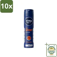 Nivea 10 x Déodorant anti-transpirant spray MEN Sport, 150 ml - Pack économique - 10 pièces