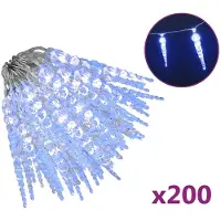 vidaXL Guirlande lumineuse cône de glace 200 LED bleu 20 m acrylique PVC