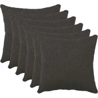 vidaXL Housse De Coussin 6 Pcs Heerlen Gris Foncé 40 X 40 Cm Bouclé
