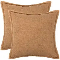 vidaXL Housse De Coussin 2 Pcs Houten Beige 50 X 50 Cm Bouclé