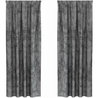 vidaXL Rideaux en velours avec tringles 2 pièces Gris 260 x 140 cm Velours