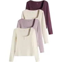 The Set T-shirt beige / écru / lilas / bourgogne