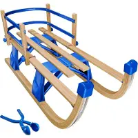 TecTake Luge en bois VIVIAN pliable avec dossier - marron