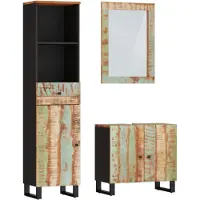 vidaXL Ensemble de meubles de salle de bain 3 pièces vieux bois massif