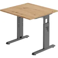 Hammerbacher Bureau C-Fuss 80x80cm chêne cendré/graphite
