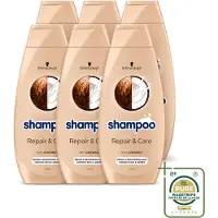 Schwarzkopf 6 flacons de shampooing Repair & Care pour cheveux abîmés - 400 ml - Pack économique - 6 pièces