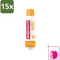 Borotalco 15 sprays déodorants , parfum Active Mandarin & Neroli, format frais, 150 ml - Pack économique - 15 pièces