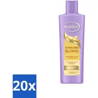 Unilever 20 flacons de shampooing Andrélon Stralend Blond, 250 ml chacun, lot économique - 20 pièces