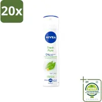 Nivea 20 sprays déodorants Fresh Pure, sans aluminium, 150 ml, lot de 20