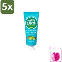 Happy Earth 5 x Déodorant crème , senteur cèdre et citron vert - 100% naturel - 40 ml - Lot économique - 5 pièces