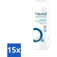 Neutral Shampooing neutre - Peau sensible - Antipelliculaire - 0% colorant et parfum - 250 ml - Pack avantage - 15 pièces