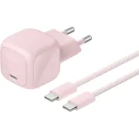 Belkin BOOST Charge USB-C/USB-C 30 W, PD, bleu + câble WCA008kq2MPK-B6 (30 W, 1 portion), Chargeur USB, Pink, Rose