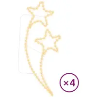 vidaXL Guirlandes lumineuses 4 pcs. en forme d'étoile blanc chaud 125,5x53x4,5 cm