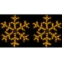 vidaXL Flocons de neige LED 2 pcs. Blanc chaud 59x59 cm