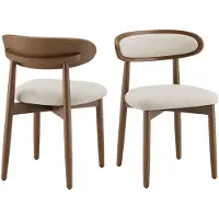 COLAMY Lot de 2 Chaises de Salle à Manger en Bois Massif, Chaises Scandinaves avec Dossier Ergonomique et Assise Rembourrée, Confortable avec Support